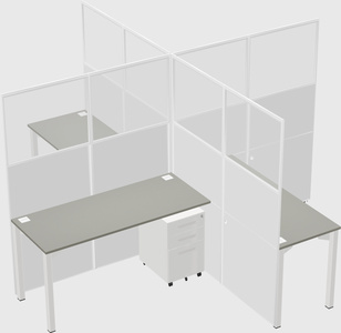Quad office cubicles