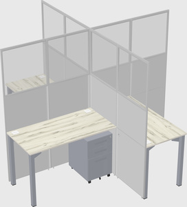 Bureaux à quatre cabines