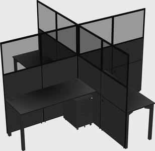 Quad office cubicles