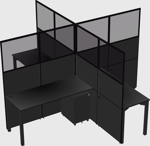 Quad office cubicles