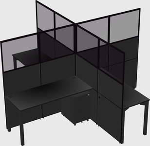 Quad office cubicles