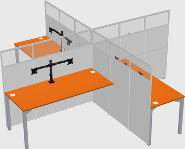 Quad office cubicles