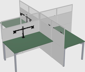 Quad office cubicles
