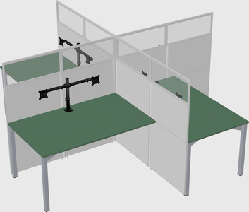 Quad office cubicles