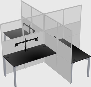 Quad office cubicles