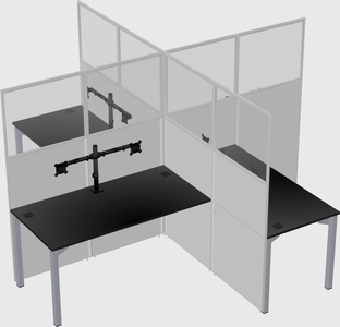 Quad office cubicles