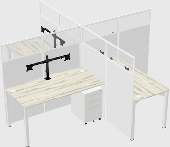 Quad office cubicles