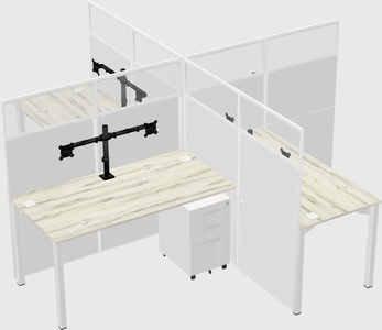Quad office cubicles