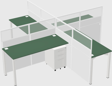 Quad office cubicles