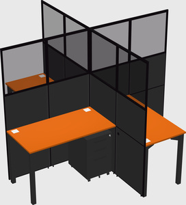 Bureaux à quatre cabines