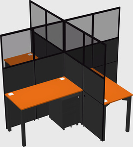 Bureaux à quatre cabines