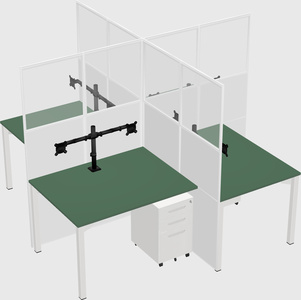 Quad office cubicles