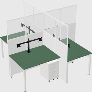 Quad office cubicles