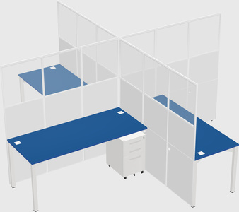 Quad office cubicles