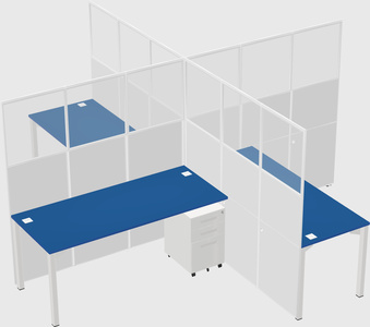 Quad office cubicles