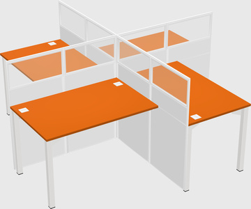 Quad office cubicles