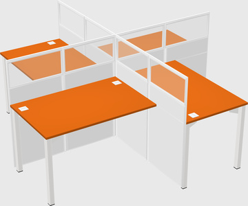 Quad office cubicles