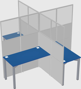 Bureaux à quatre cabines
