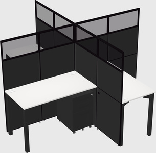 Bureaux à quatre cabines