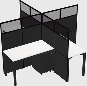 Bureaux à quatre cabines