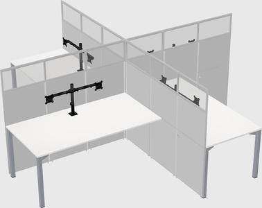 Quad office cubicles