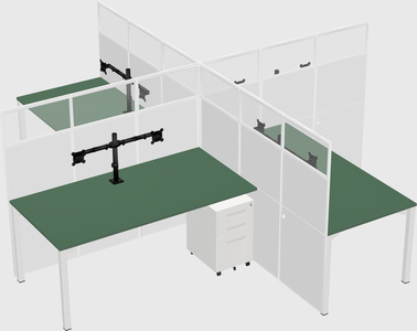Quad office cubicles
