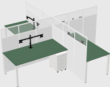 Quad office cubicles