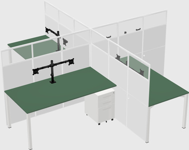Quad office cubicles