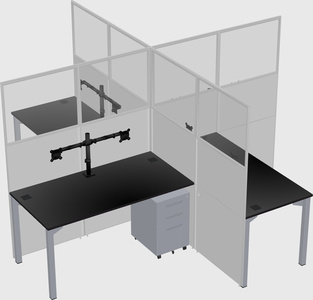 Quad office cubicles