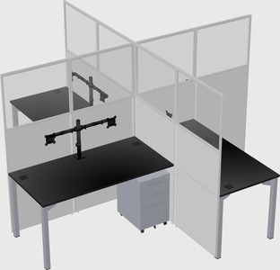 Quad office cubicles