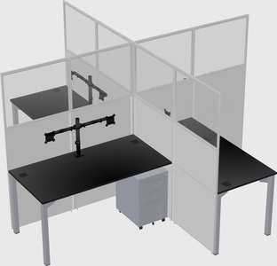 Quad office cubicles
