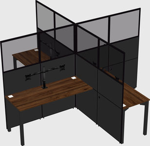 Quad office cubicles
