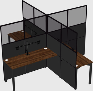 Quad office cubicles