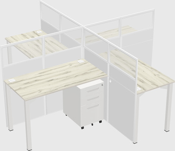 Quad office cubicles