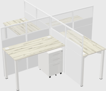Quad office cubicles