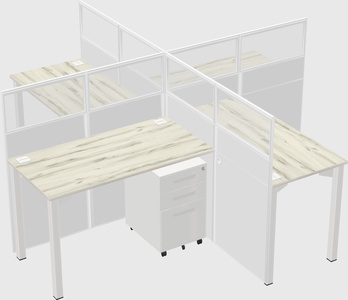 Quad office cubicles