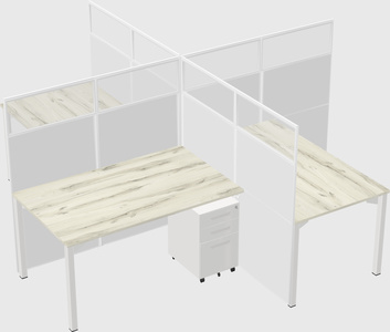 Quad office cubicles