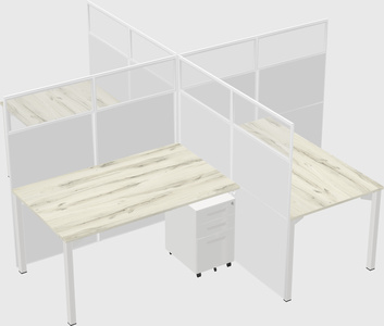 Quad office cubicles