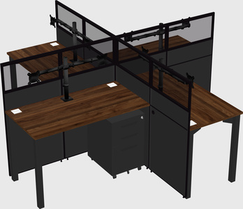 Quad office cubicles