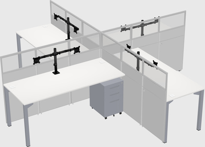 Quad office cubicles