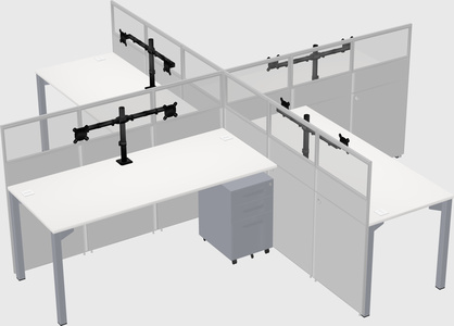 Quad office cubicles