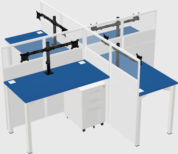 Quad office cubicles