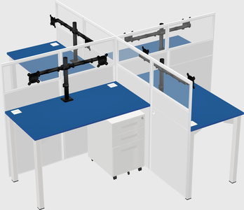 Quad office cubicles