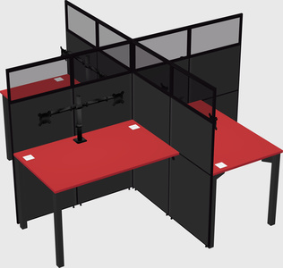 Quad office cubicles
