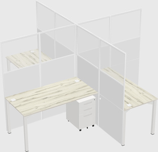Quad office cubicles
