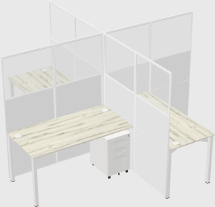 Quad office cubicles