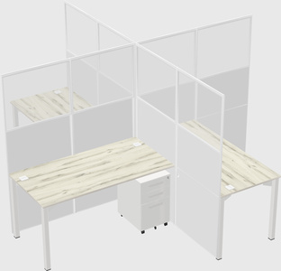 Quad office cubicles