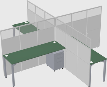 Quad office cubicles
