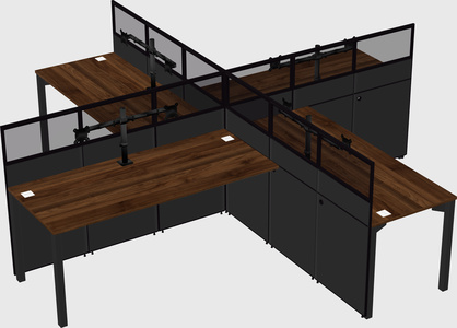 Quad office cubicles
