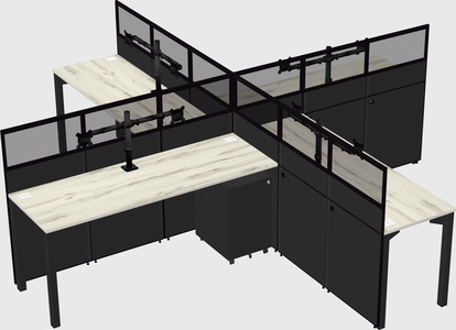 Quad office cubicles